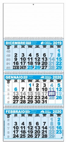 Calendario taccuino trimestrale con cursore 2023
