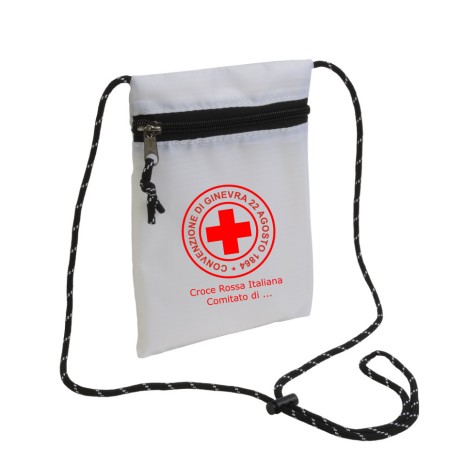 Porta oggetti porta documenti da collo Croce Rossa